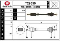 T29059_привод левый! 617mm Peugeot 106  Citroen A T29059_привод левый! 617mm Peugeot 106  Citroen A