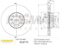 Диск тормозной передний IVECO Daily 3 06-> 3.0HPi высокоуглеродистый