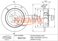 Диск тормозной задний Chrysler PT Cruiser, Dodge Neon 00->10 высокоуглеродистый
