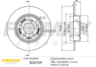 Диск тормозной задний Mercedes A-class (W176), B-class (W246), CLA (C117) 11->