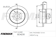 Тормозной диск Задний Mb M Kl. 98.. Classe M(285х55,5)
