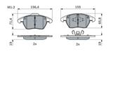 Колодки тормозные дисковые передние 0986424825 от фирмы BOSCH