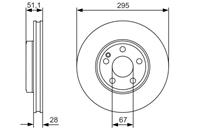 Диск тормозной MERCEDES A(W176) 12-/B(W246) 11- передний D=295мм