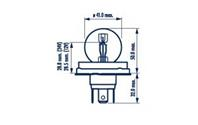 Лампа 12v r2 45/40w p45t narva