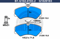 Колодки тормозные FIAT DUCATO -94 перед.