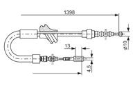 Трос ручного тормоза AUDI 80 86-91, 90 87-91, CABRIOLET 91-00, COUPE 88-96,