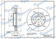 Диск тормозной KIA Cerato (04-09) передний (1шт.) MANDO