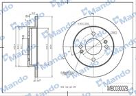 Диск тормозной KIA Picanto (04-) задний (1шт.) MANDO