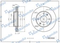 Диск тормозной HYUNDAI Elantra (00-),Matrix передний (1шт.) MANDO