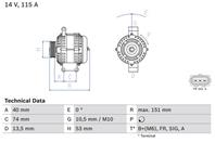 Генератор 14v  115a
