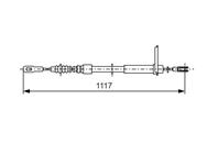Трос стояночного тормоза правый