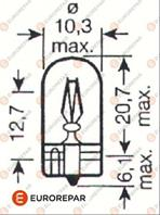 ЛАМПА НАКАЛИВАНИЯ W5W 12V