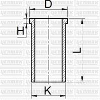 97,50 mm. Гильза  K=100,4, L=222, H=5,1, D=103,5