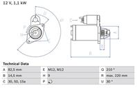 Стартер 12v  1.1kw