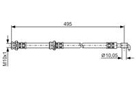 1 987 476 401_шланг тормозной задний левый! L=495\ Nissan X-trail 2.0/2.5/2.2Di 01>