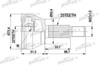 ШРУС наружн к-кт FORD: FIESTA V 01 -  FUSION 02 -