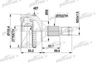 Шрус наружн к-кт citroen: xm 89 - 94  xm break 89