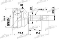 ШРУС наружн к-кт CITROEN: EVASION 94-02  JUMPY 94