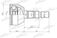 ШРУС наружн к-кт OPEL: Astra H/Zafira B 1.4/1.6 16