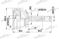 Шрус наружн к-кт fiat: 127 78-82  fiorino pick up