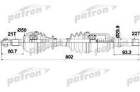 Полуось прав PEUGEOT: 106  CITROEN: AX/Saxo 1.0/1.