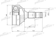 Шрус наружн к-кт [a:25  b:34] peugeot: partner 00-