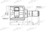 Шрус внутренний левый 27x41x23 hyundai tucson 04-1