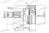 ШРУС наружный с кольцом ABS 25X59X30 ABS:29T LIFAN