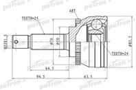 ШРУС наружный с кольцом ABS 25x50x24 ABS:48T KIA R