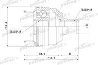 Шрус внутренний 25x35x34 opel: calibra a 90-97  vectra a 89-95  vectra a хечбэк 89-95  saab: 900 ii