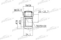 Трипод [z:20  d:28mm] fiat: fiorino 1.0 -1.7i/d 80