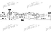 Полуось прав peugeot: 206 sw 1.1/1.4 02-  206 накл Полуось прав peugeot: 206 sw 1.1/1.4 02-  206 накл