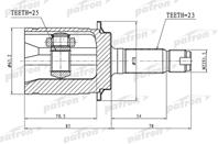 Шрус наружный задний 23x55x25 honda accord cl/cn/cm 02-08