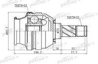 ШРУС внутренний 22x35x22 OPEL ASTRA H 04-