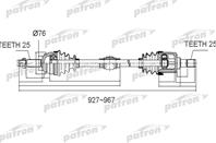 Полуось передний мост справа 25X927X52 5X25 HYUNDA