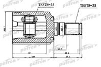 Шрус левый 28x33x35 hyundai santa fe (cm) 2006-201