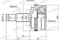 Шрус наружный с кольцом abs 27x60x25 abs:44t lanci