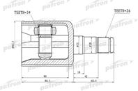 Шрус внутренний левый 26x31x34 volkswagen passat b