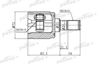 Шрус внутренний 25x35x19 hyundai getz 02-11