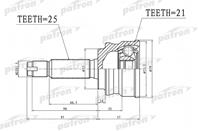 Шрус наружный 25x55x21 mitsubishi colt z21a/z22a/z