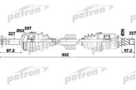 Полуось передняя правая 22x932 2x52 ABS: 29T OPEL: