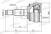 ШРУС наружный 33x52x29 CHEVROLET LACETTI/OPTRA (J2