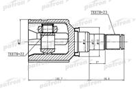 Шрус внутренний 23x34x22 toyota corolla 2 el51 94-
