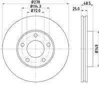 Диск тормозной MAZDA 3 1.4/1.6 03>/MAZDA 5 15 1.8/2.0/2.0D 03> передний вент.