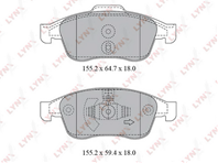 [BD6317] LYNXauto Колодки тормозные передние комплект на ось