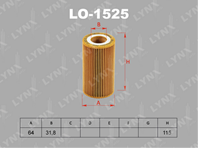 Lo-1525 фильтр масляный opel astra g 2.0d-2.2td 98-05 / frontera b 2.2