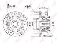 WH-1012 Ступица колеса | перед прав/лев | LYNXauto