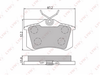 [BD8002] LYNXauto Колодки тормозные задние комплект на ось