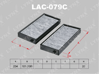 Lac-079c фильтр салонный (комплект 2 шт.) kia clarus 96&gt / rio(dc) 00-