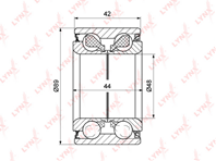 Wb-1251 подшипник полуоси задней (44/42x48x89) toyota land cruiser(100